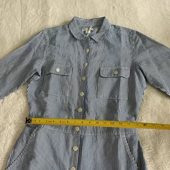 Outerknown S.E.A Suit Organic Cotton Linen Blend Striped Blue Coverall  Sz S NWT - Picture 4 of 12